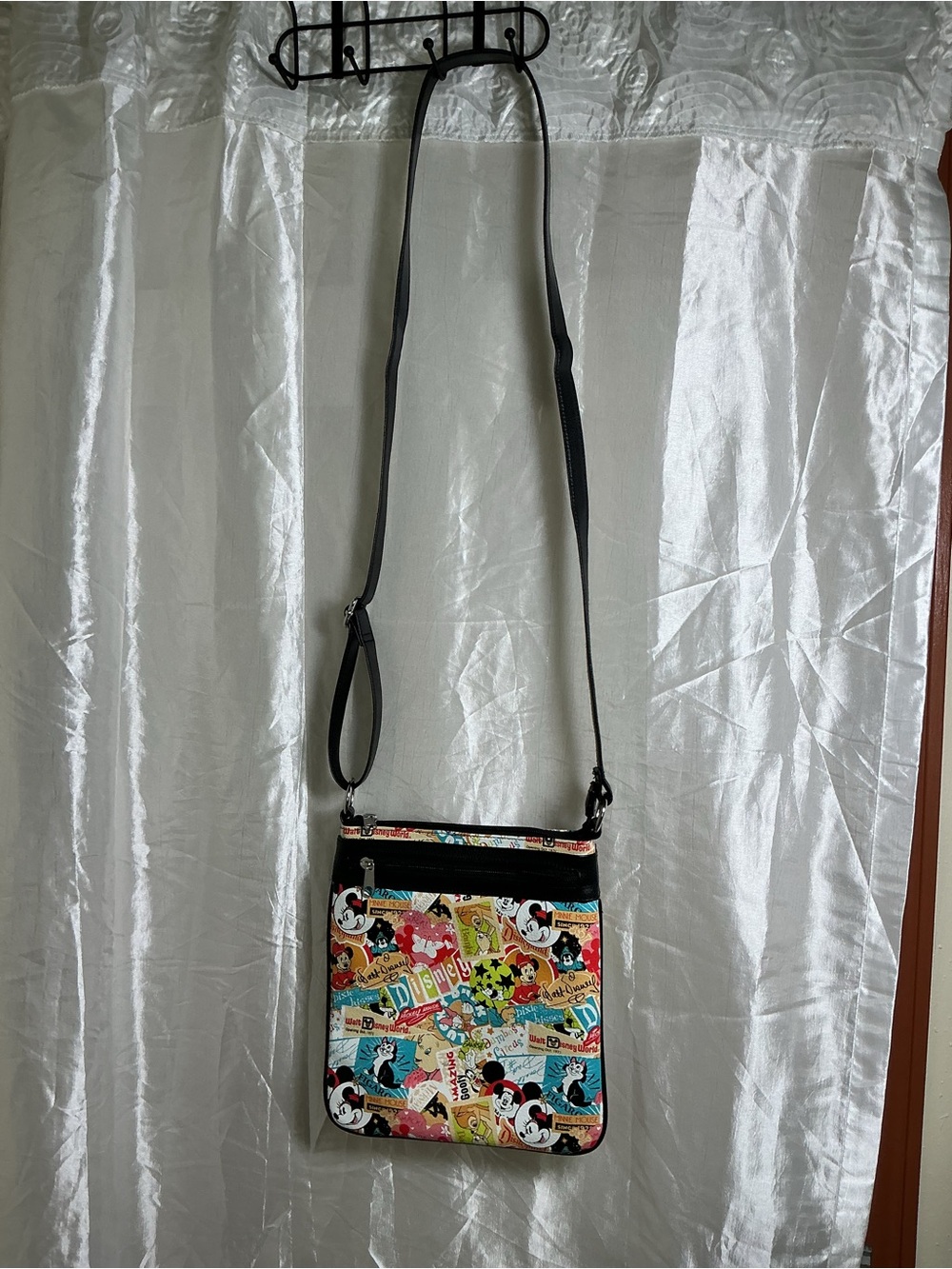 Disney Multicolor Character Crossbody Bag with Black Strap
